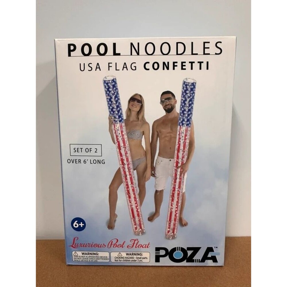 Pool Noodles USA Flag Confetti Inflatable Luxurious Water Float
